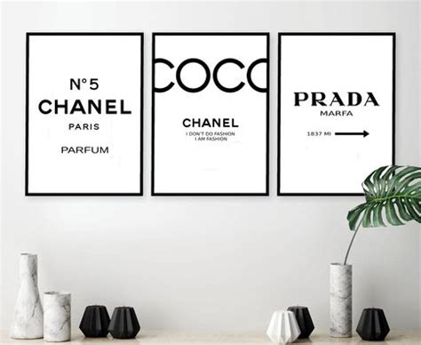 chanel poster prints|chanel prints set of 3.